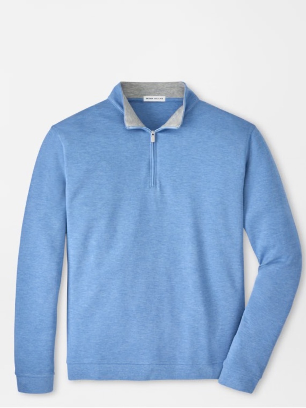 Peter Millar Pique Stitch Crown Comfort Astral Blue Quarter Zip Pullover Medium